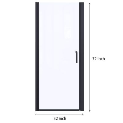 Streamdale Matte Black Pivot Shower Door with Clear Glass (32-33")