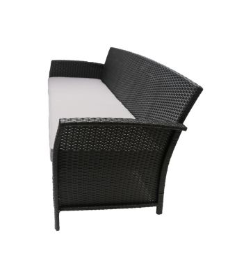 Curved Armrest Wicker Sofa with Water-Resistant Cushions