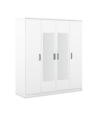 4-Door Mirror Wardrobe with shelves