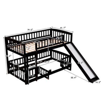 Streamdale Twin Bunk Bed w/ Slide and Ladder