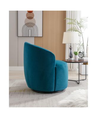 Teal Velvet Swivel Barrel Armchair