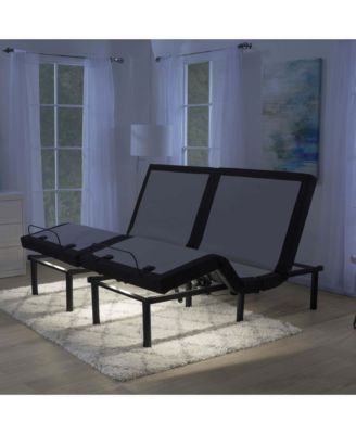 Adjustable Head & Foot Zero Gravity Massage Bed Base - with Wireless Remote, USB Ports, LED Light - Split King