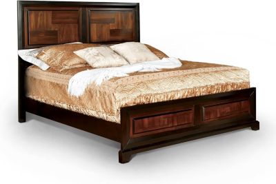 Acacia Walnut Transitional Queen Bed