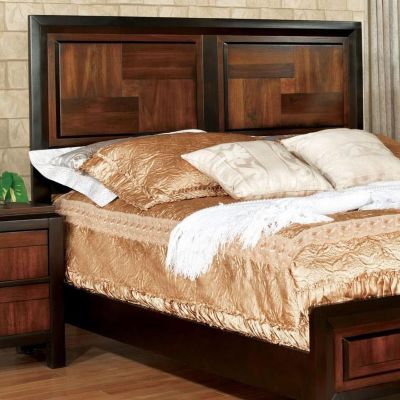 Acacia Walnut Transitional Queen Bed