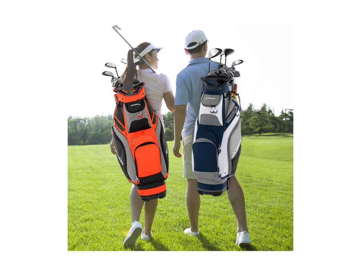 Slickblue 10.5 Inch Golf Stand Bag with 14 Way Dividers and 7 Zippered Pockets