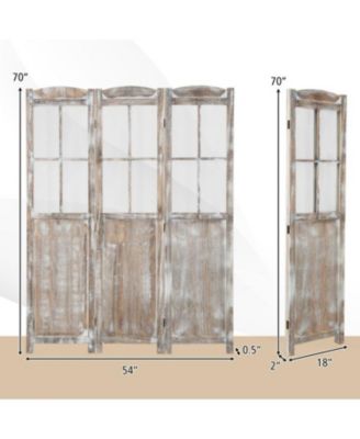 6 Feet Folding Privacy Screen-Coffee