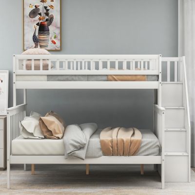 Streamdale Twin Over Full Stairway Bunk Bed With Storage