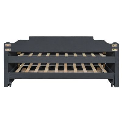 Streamdale Twin Size Upholstered Daybed With Trundle And Three Drawers