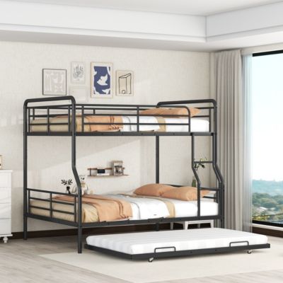 Streamdale Full XL Over Queen Metal Bunk Bed With Twin Size Trundle