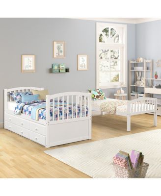Twin Bunk Bed with Trundle and Drawers