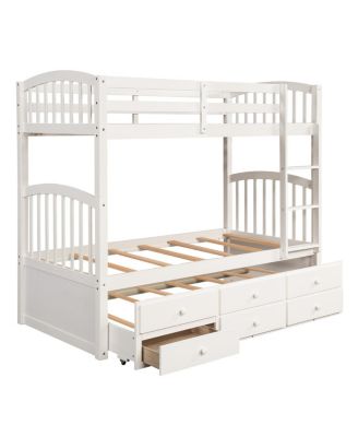 Twin Bunk Bed with Trundle and Drawers