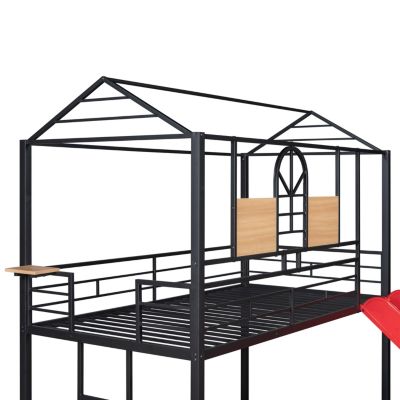 Streamdale Metal Bunk Bed with Slide and House
