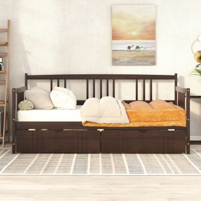 Streamdale Twin Size Daybed Wood Bed With Two Drawers