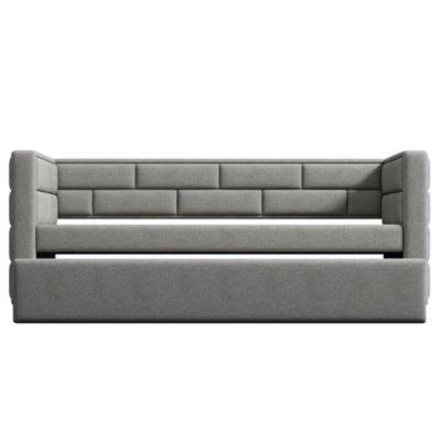 Twin Size Daybed With Trundle, Upholstered Daybed With Padded Back