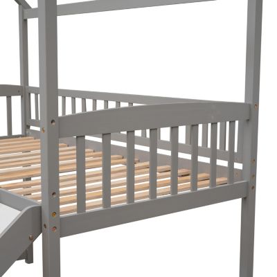 Streamdale Twin Loft Bed With Slide, House Bed With Slide