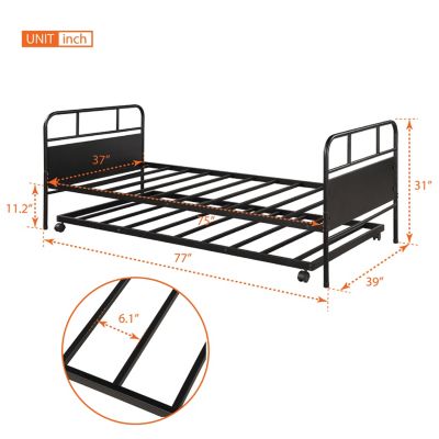 Streamdale Twin Daybed with Trundle and Casters