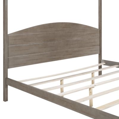 Streamdale King Size Canopy Platform Bed With Headboard And Support Legs, Wash