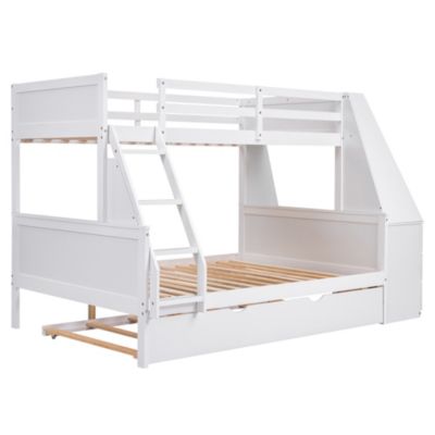 3-in-1 Bunk Bed with Desk, Trundle & Storage