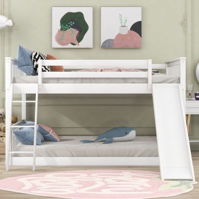 Streamdale Full Over Full Bunk Bed With Convertible Slide And Ladder