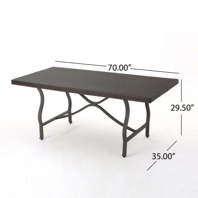 Streamdale Sleek 70" Wicker Dining Table for Patio Expansions