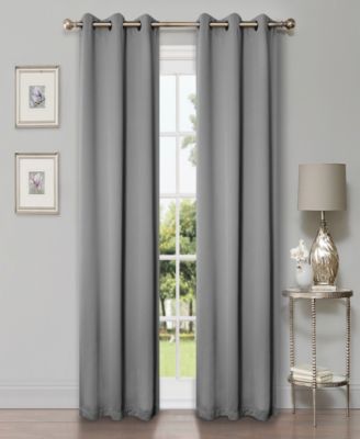 Solid Semi Blackout Grommet Room Darkening Curtain Panels, Set of 2