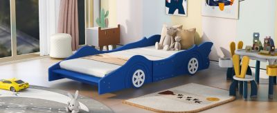 Streamdale Twin Size Race Car-Shaped Platform Bed With Wheels
