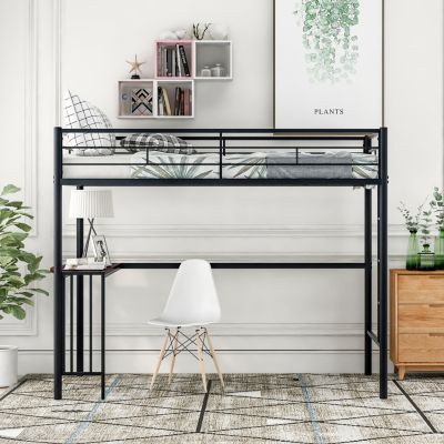 Streamdale Twin Loft Bed with Desk and Safety Rails