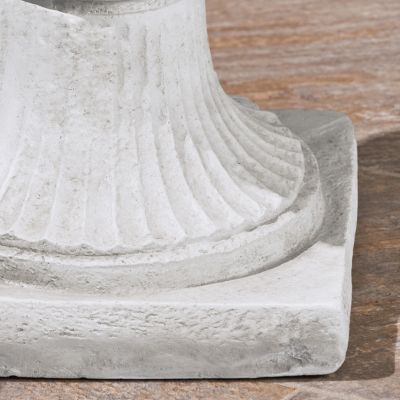 Streamdale Elegant Faux-Stone Square Planter with Drainage Hole and Stopper