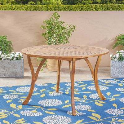Streamdale Stylish Acacia Wood Circular Patio Table with Smooth Leg Design