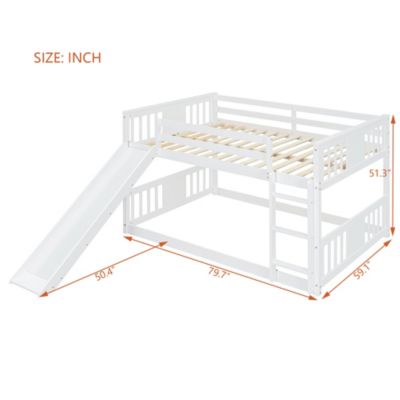 Full Over Full Bunk Bed with Ladder with Slide