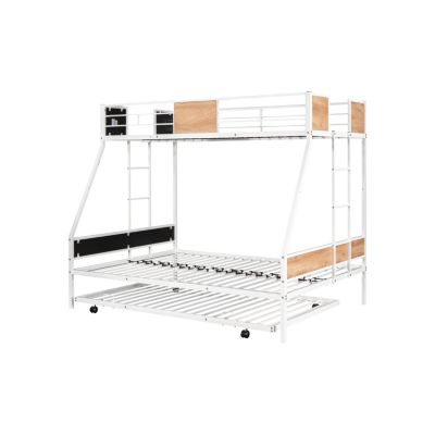 Sturdy Metal Bunk Bed with Trundle & Safety Features
