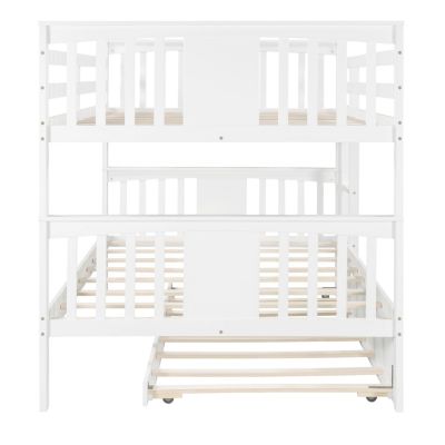 Bunk Bed with Twin Size Trundle and Ladder