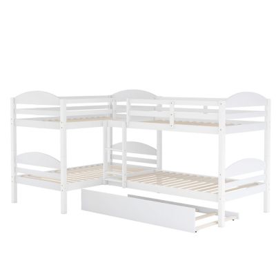 Streamdale Twin L-Shaped Bunk Bed With Trundle
