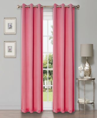Solid Semi Blackout Grommet Room Darkening Curtain Panels, Set of 2