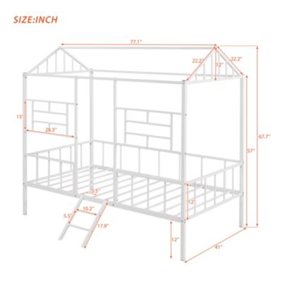 Streamdale Twin Metal Bed Frame with Slat Support