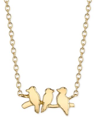 Unwritten - Bird Pendant Necklace in 14k Gold-Plated Sterling Silver