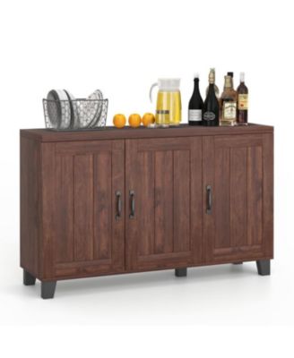 3-Door Buffet Sideboard with Adjustable Shelves and Anti-Tipping Kits