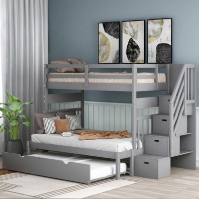 Streamdale Twin Over Twin/Full Bunk Bed With Twin Size Trundle