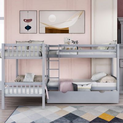 Streamdale Twin L-Shaped Bunk Bed With Drawers