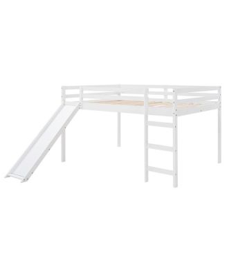 Loft Bed with Slide, Multifunctional Design, Full
