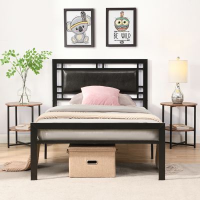 Twin Bed Frame, Modern Metal Bed
