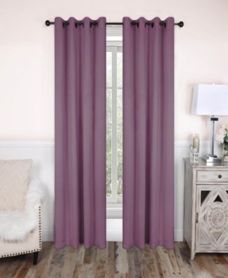 Solid Semi Blackout Grommet Room Darkening Curtain Panels, Set of 2