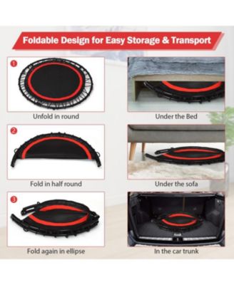 Foldable Fitness Rebounder with Adjustable Resistance Bands for Home Workouts