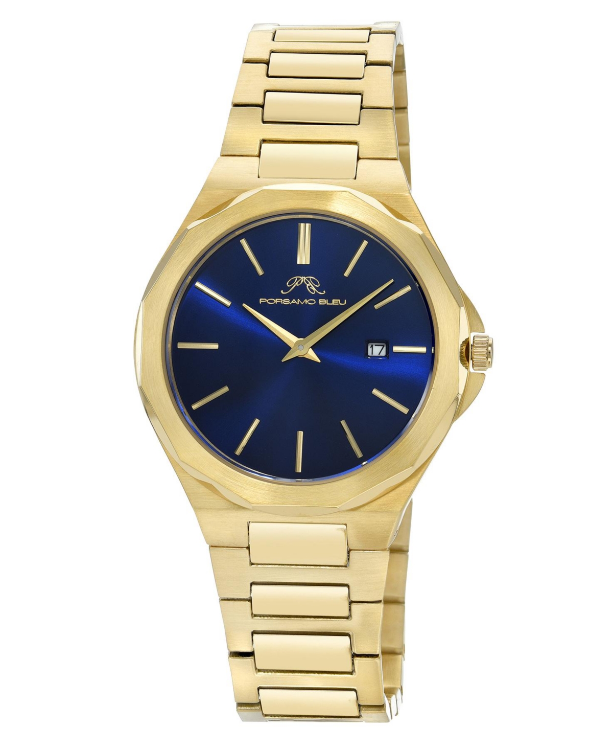 Alexander Stainless Steel Gold Tone & Bleu Mens Watch 1232BALS - Gold