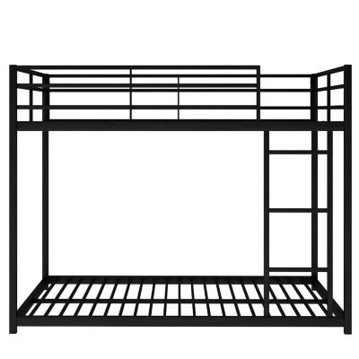 Streamdale Full Over Full Metal Bunk Bed, Low Bunk Bed With Ladder