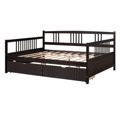 Streamdale Full Size Daybed Wood Bed With Two Drawers