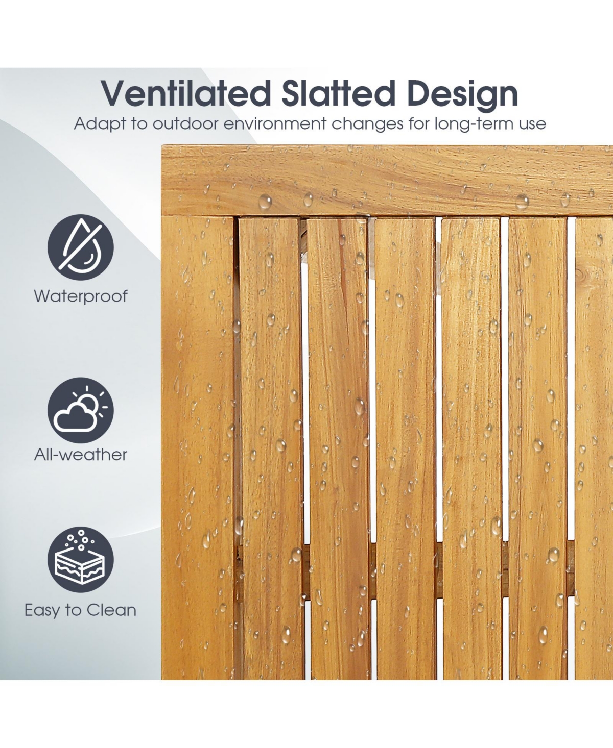 Slickblue Rectangular Indoor and Outdoor Bar Height Table for Garden