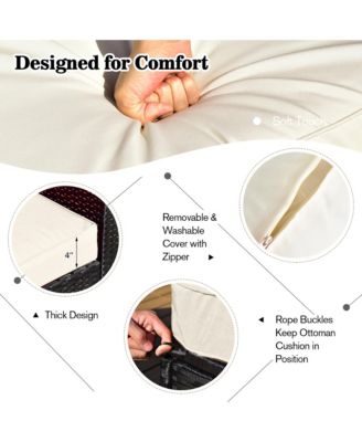 8PCS Patio Rattan Furniture Set Storage Table Ottoman