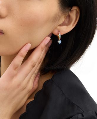 Heart Charm Huggie Earrings