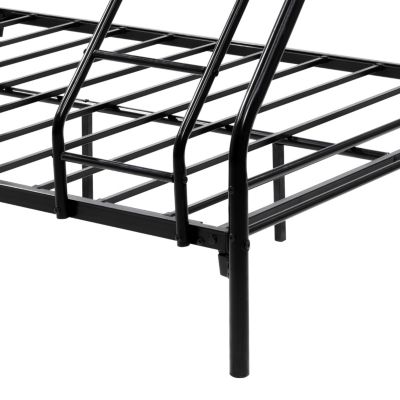 Heavy Duty Twin/Full Bunk Bed, Easy Assembly with Guardrail